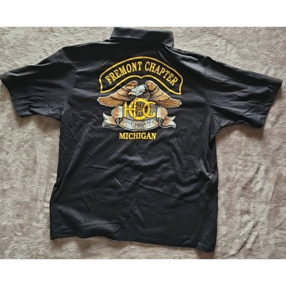 Harley Owners Group Fremont Chapter Polo Biker Shirt XL Black Crystal Springs - Picture 5 of 7